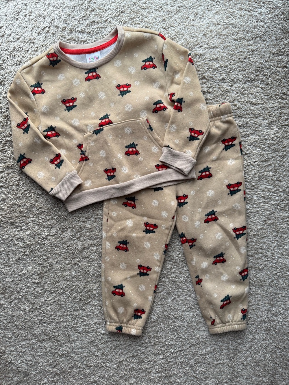 Joyful Moments Toddler Christmas Outfit 3T Car Tree Snowflake 2 Piece Set